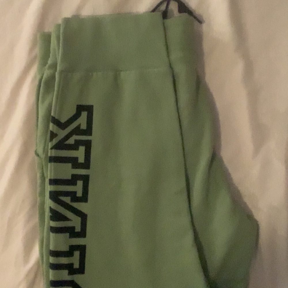 PINK Green Cuffed Sweatpants